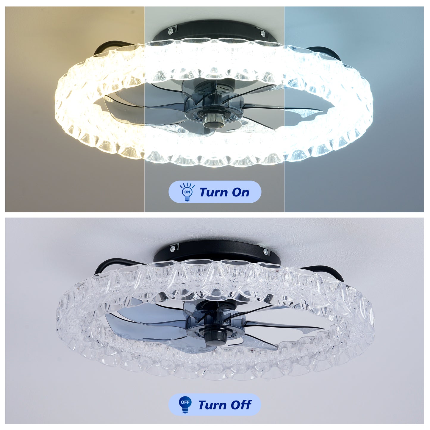Matte Black Galaxy Ceiling Fan with Dimmable LED - view 9