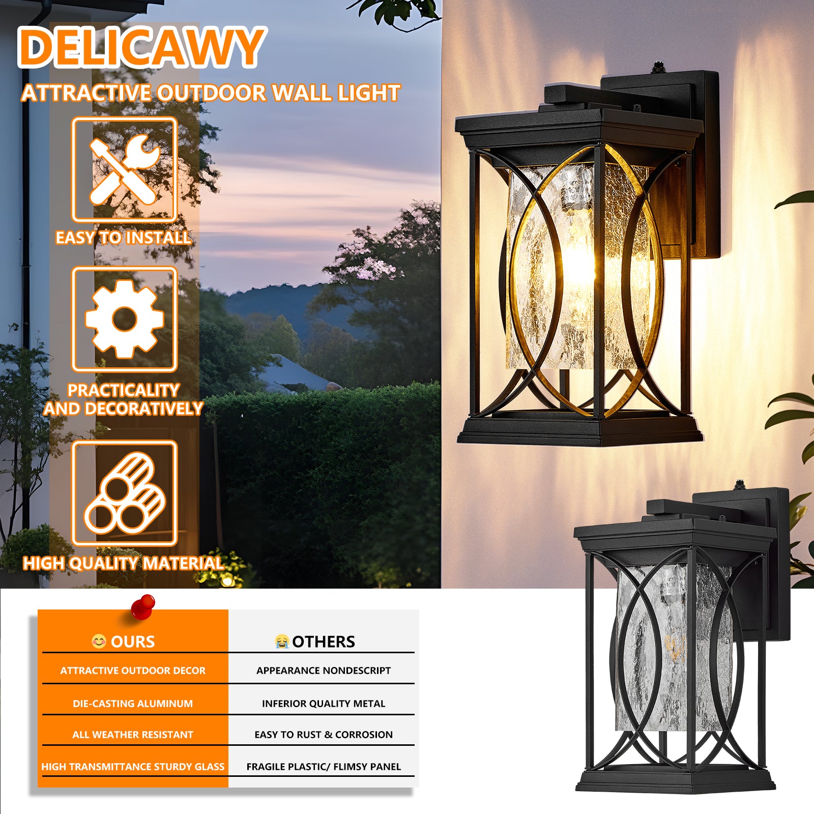Oil Rubbed Bronze Dusk to Dawn Outdoor Wall Light - view 4