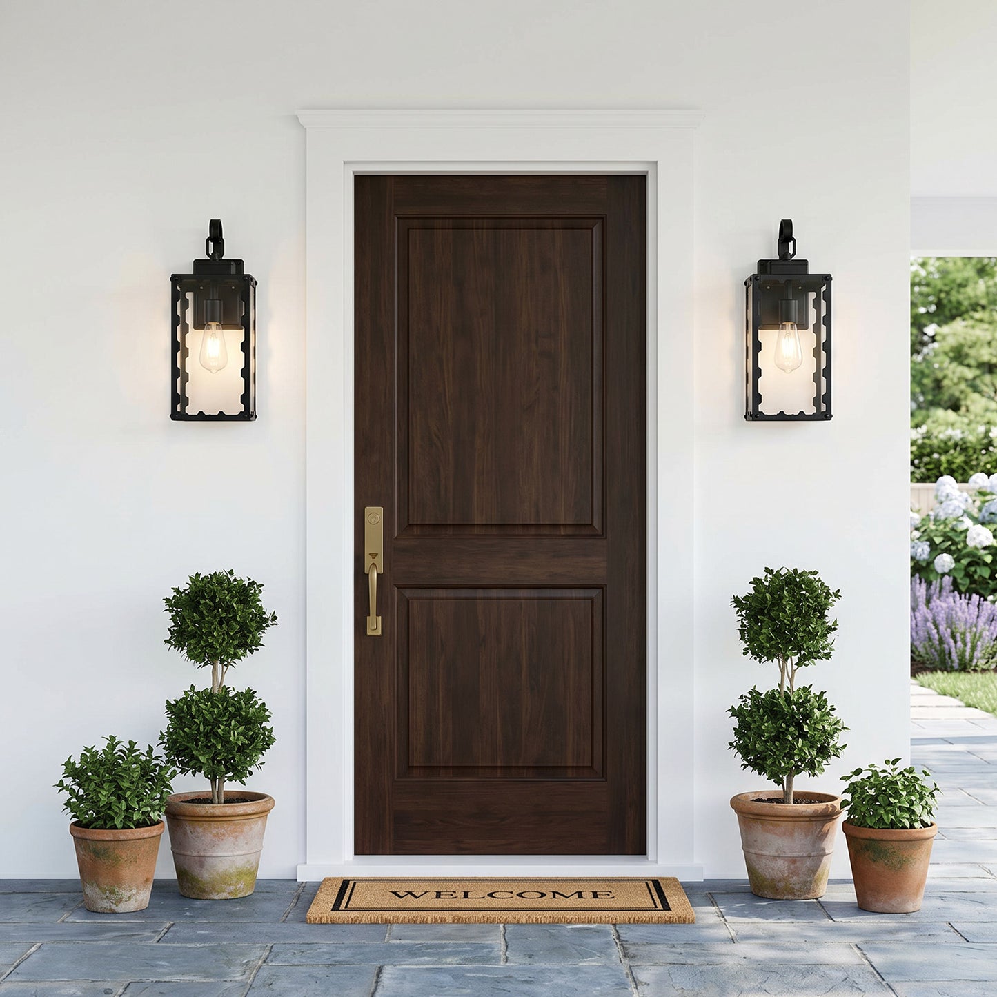 18" Matte Black Sawtooth Outdoor Wall Light with Clear Glass - view 2