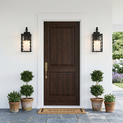 18" Matte Black Sawtooth Outdoor Wall Light with Clear Glass - view 2