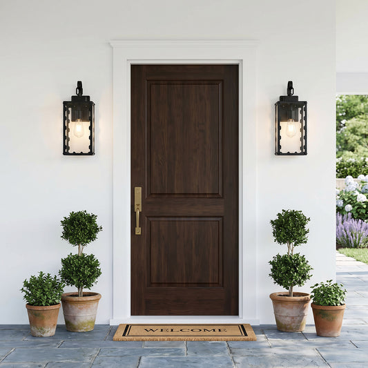 18" Matte Black Sawtooth Outdoor Wall Light with Clear Glass - view 2