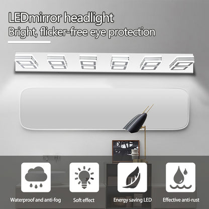 39" 6-Light Chrome LED Vanity Light with Acrylic Shades - view 5