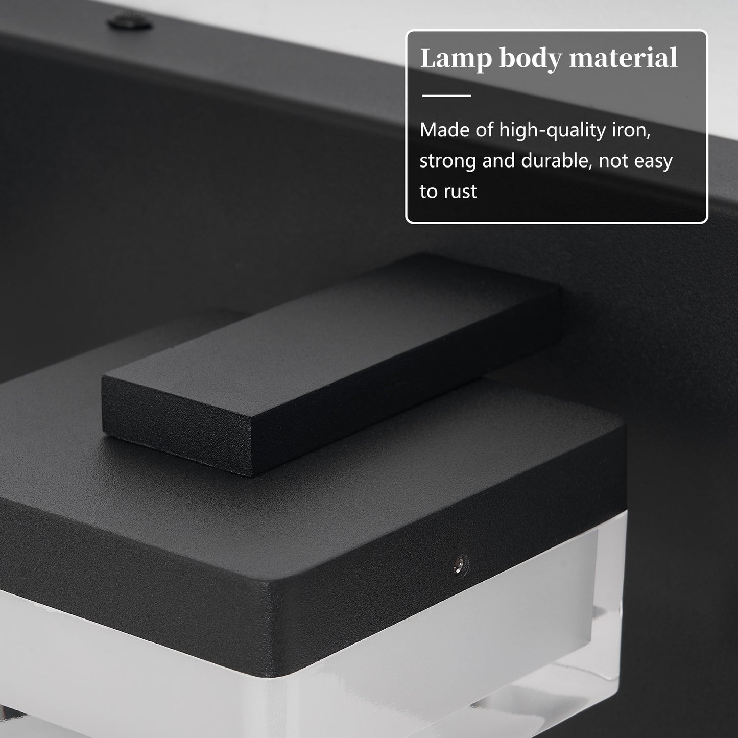 3-Light Matte Black Acrylic LED Vanity Light - view 6