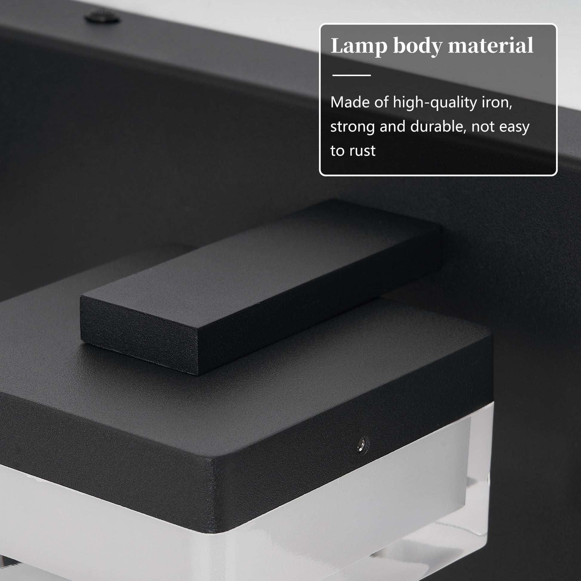3-Light Matte Black Acrylic LED Vanity Light - view 6