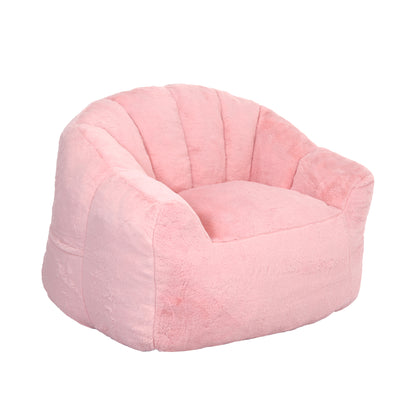 High-Density Foam Bean Bag Chair with Armrests – Pink