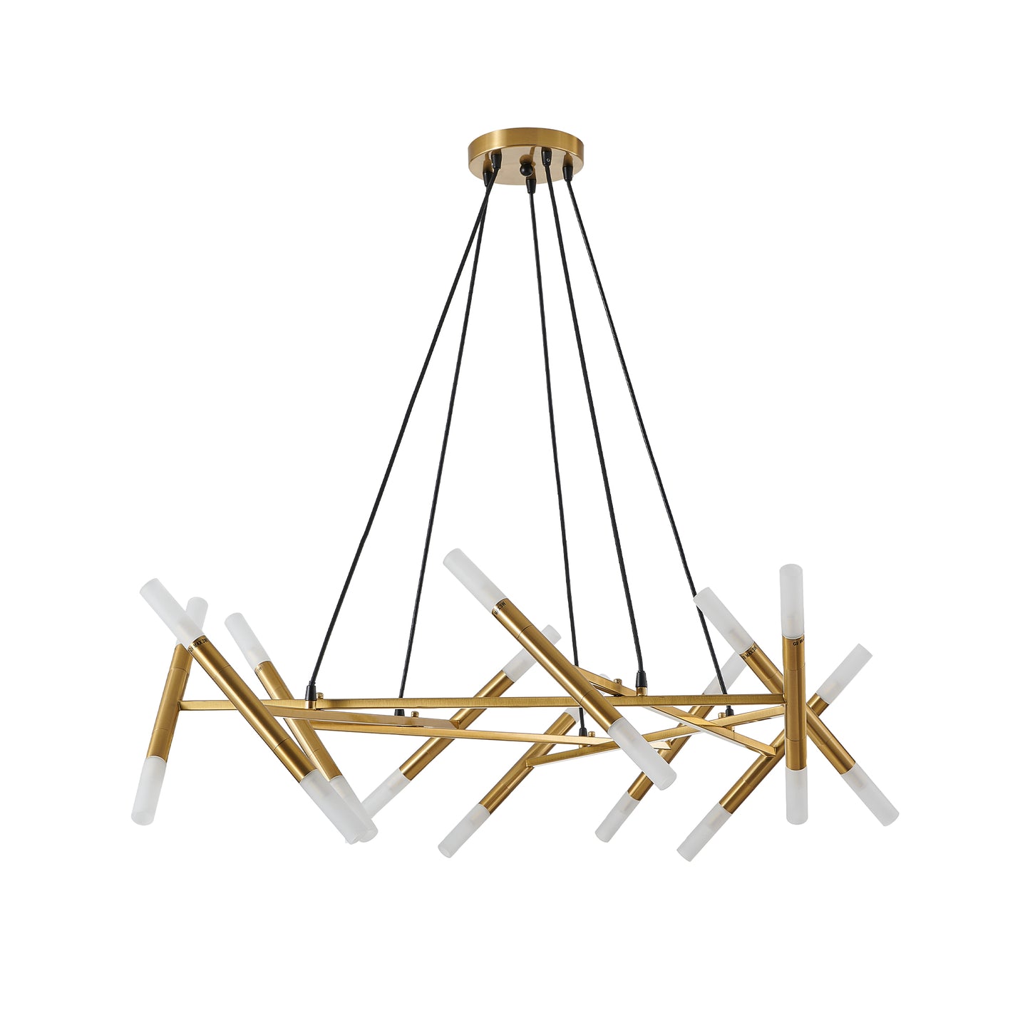 41" Gold Branch Chandelier with Frosted Tubes - view 10