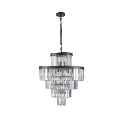 24" 5-Tier Black Crystal Chandelier, 15-Light - view 9