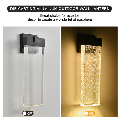 Black Bubble Crystal LED Outdoor Wall Light, 18"H - view 12