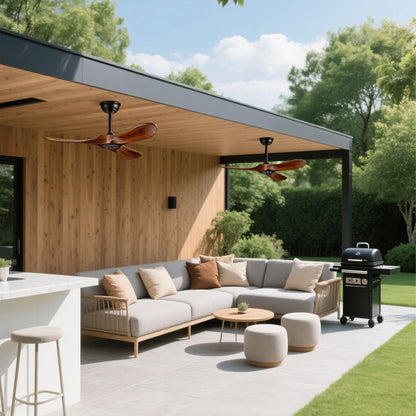 36" Walnut Wood Ceiling Fan with Remote - view 8