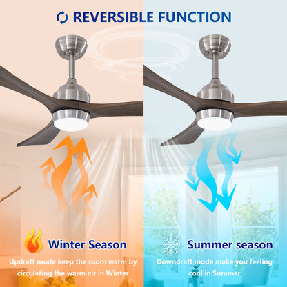 42" Nickel Solid Wood Ceiling Fan with Remote - view 11