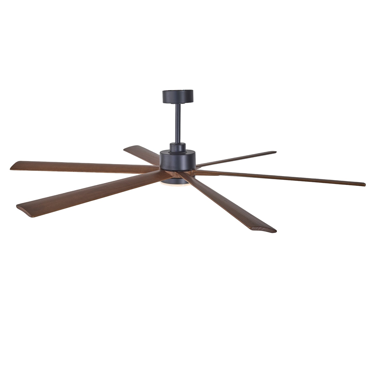 70" Matte Black & Walnut Solid Wood Ceiling Fan - view 19