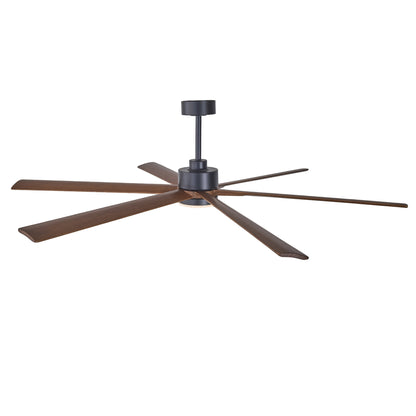 70" Matte Black & Walnut Solid Wood Ceiling Fan - view 19