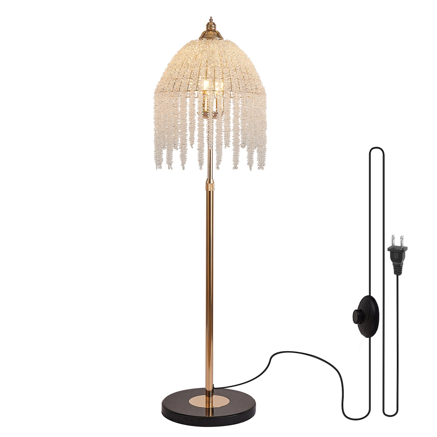 3-Light Gold Waterfall Crystal Floor Lamp - view 8