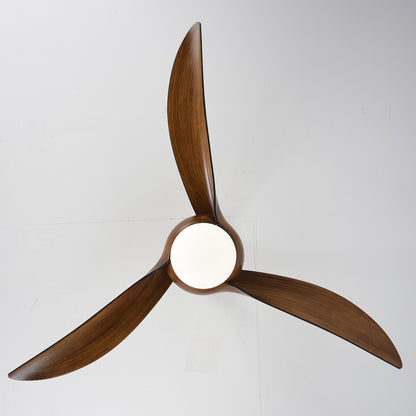 52" Wood Finish Ceiling Fan with LED Light and Remote - view 15