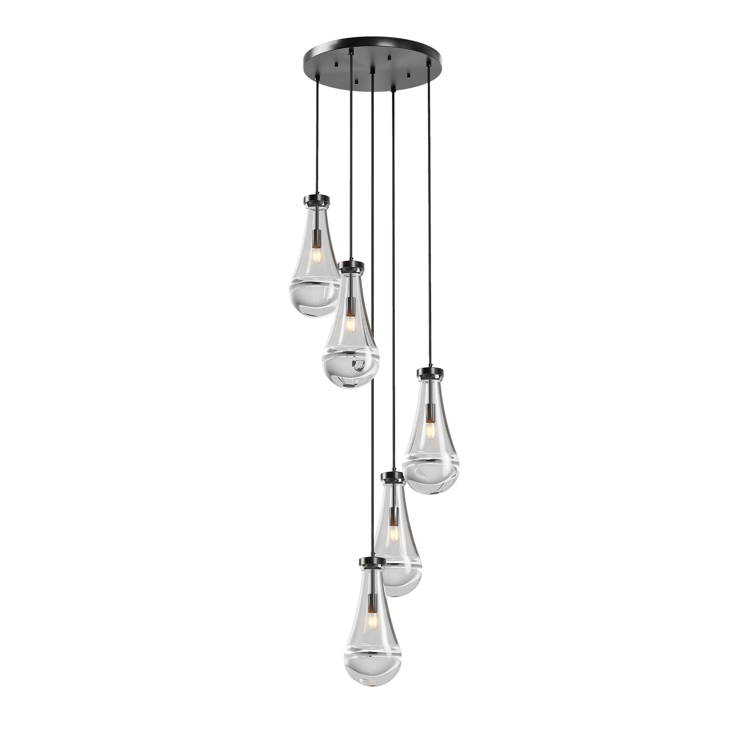 5-Light Black Cluster Pendant Chandelier - view 11