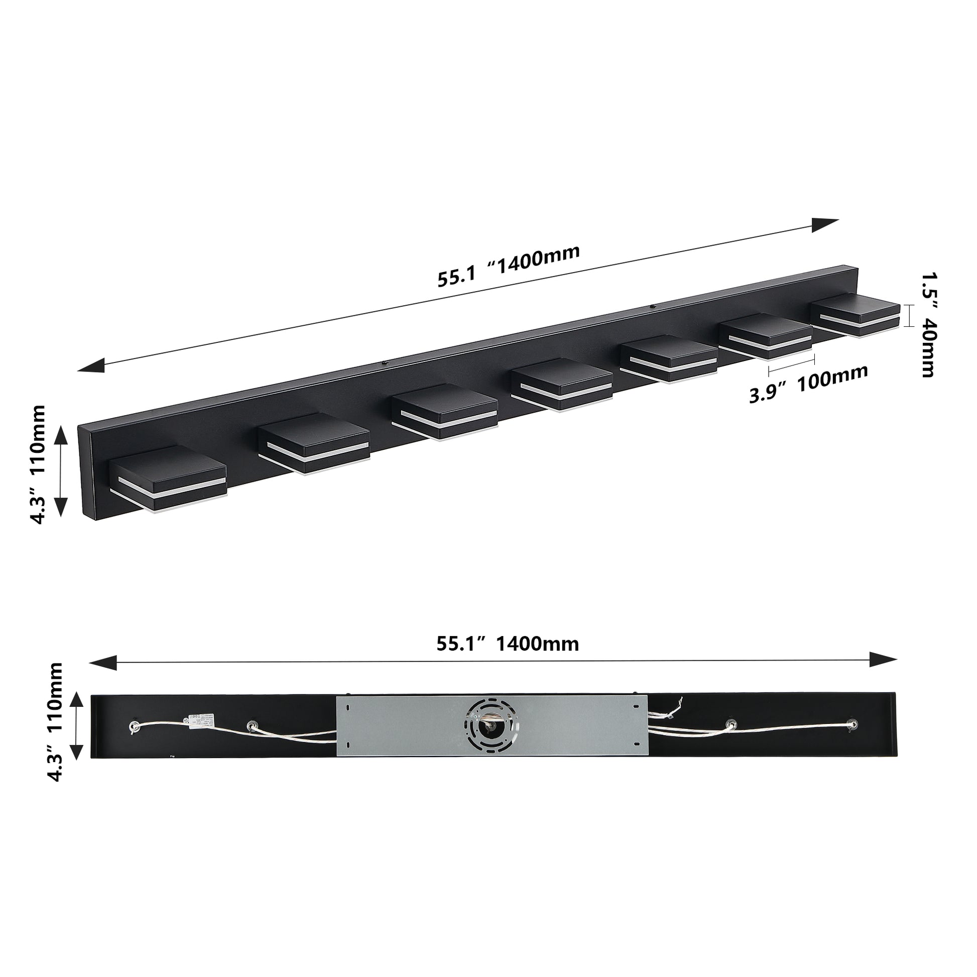 7-Light Black Minimalist LED Vanity Light - view 10