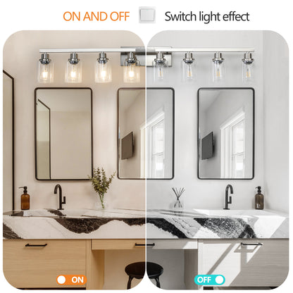 51" 8-Light Brushed Nickel Vanity Light with Clear Glass - view 9