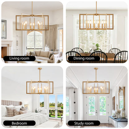 27" 8-Light Gold Geometric Chandelier - view 7