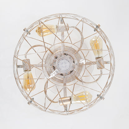 20" Matte White Caged Ceiling Fan with Remote - view 15