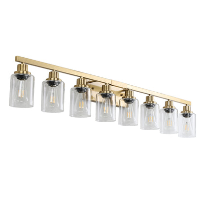 51" 8-Light Gold Vanity Light with Clear Glass - view 10