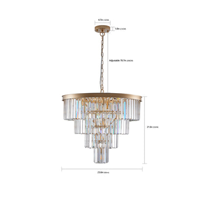 24" Modern Gold 4-Tier Crystal Chandelier - view 10
