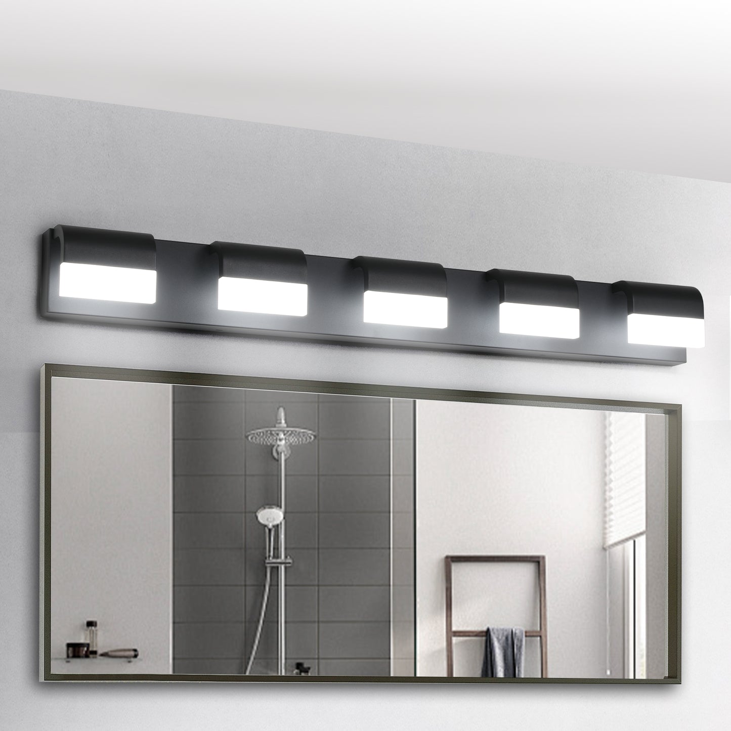 5-Light Modern Black LED Vanity Light - view 4