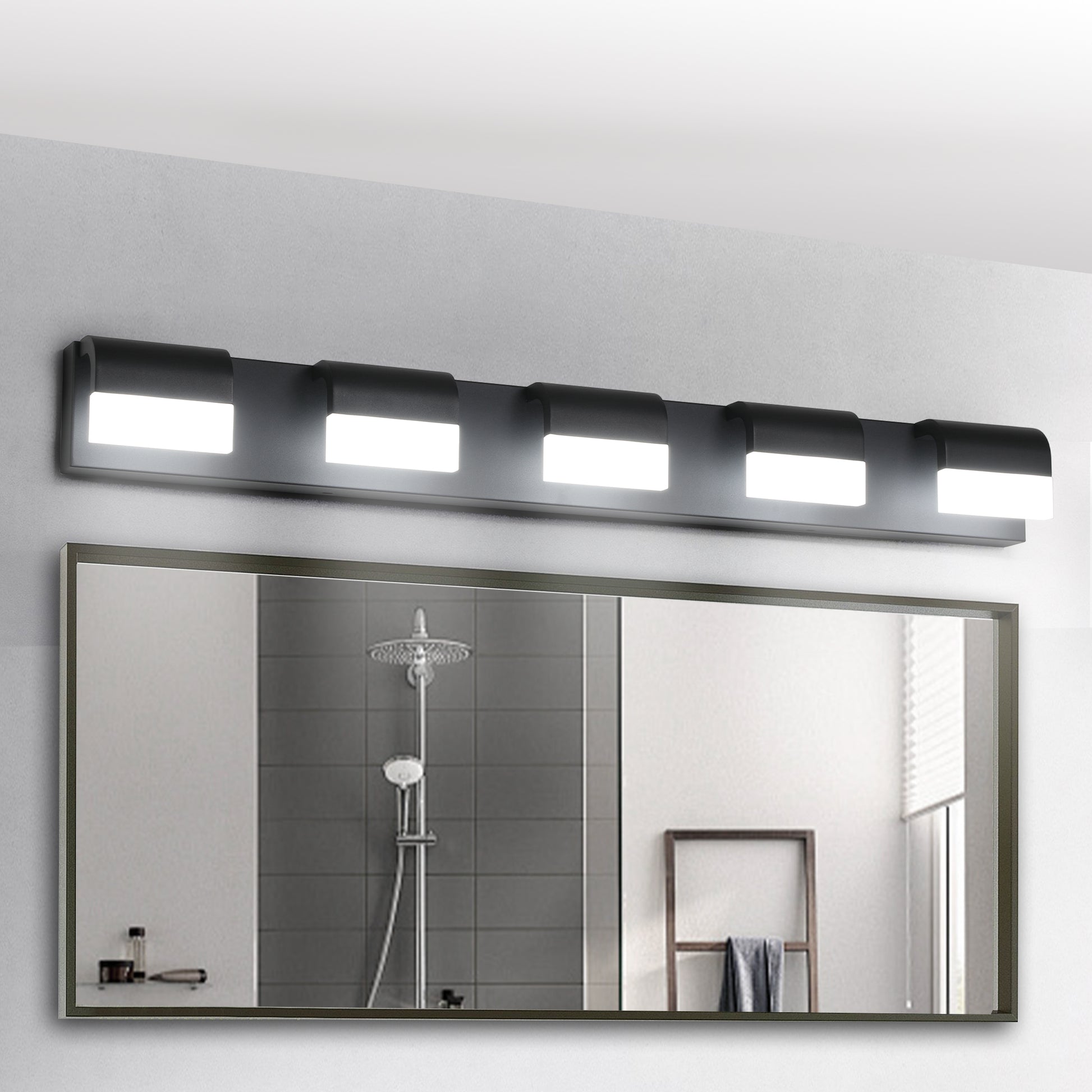 5-Light Modern Black LED Vanity Light - view 4