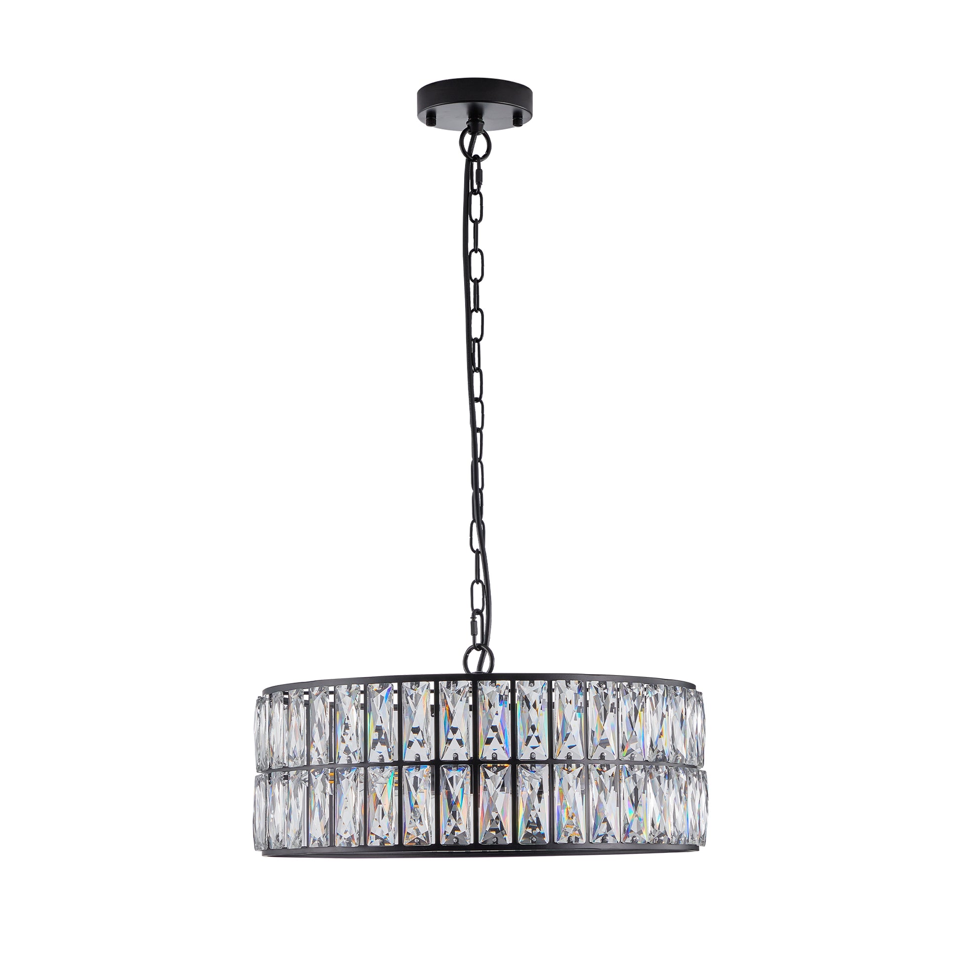 18" 6-Light Black Crystal Drum Chandelier - view 10