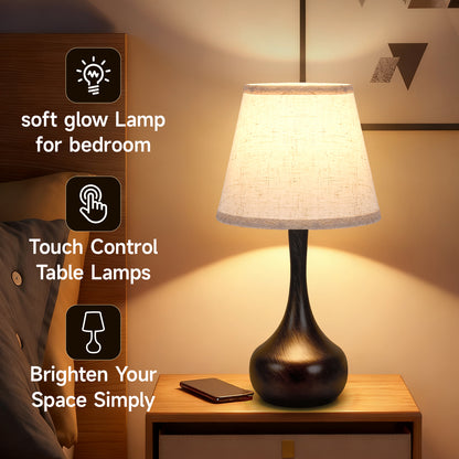 Black & Gold Touch Bedside Table Lamp, Set of 2 - view 6