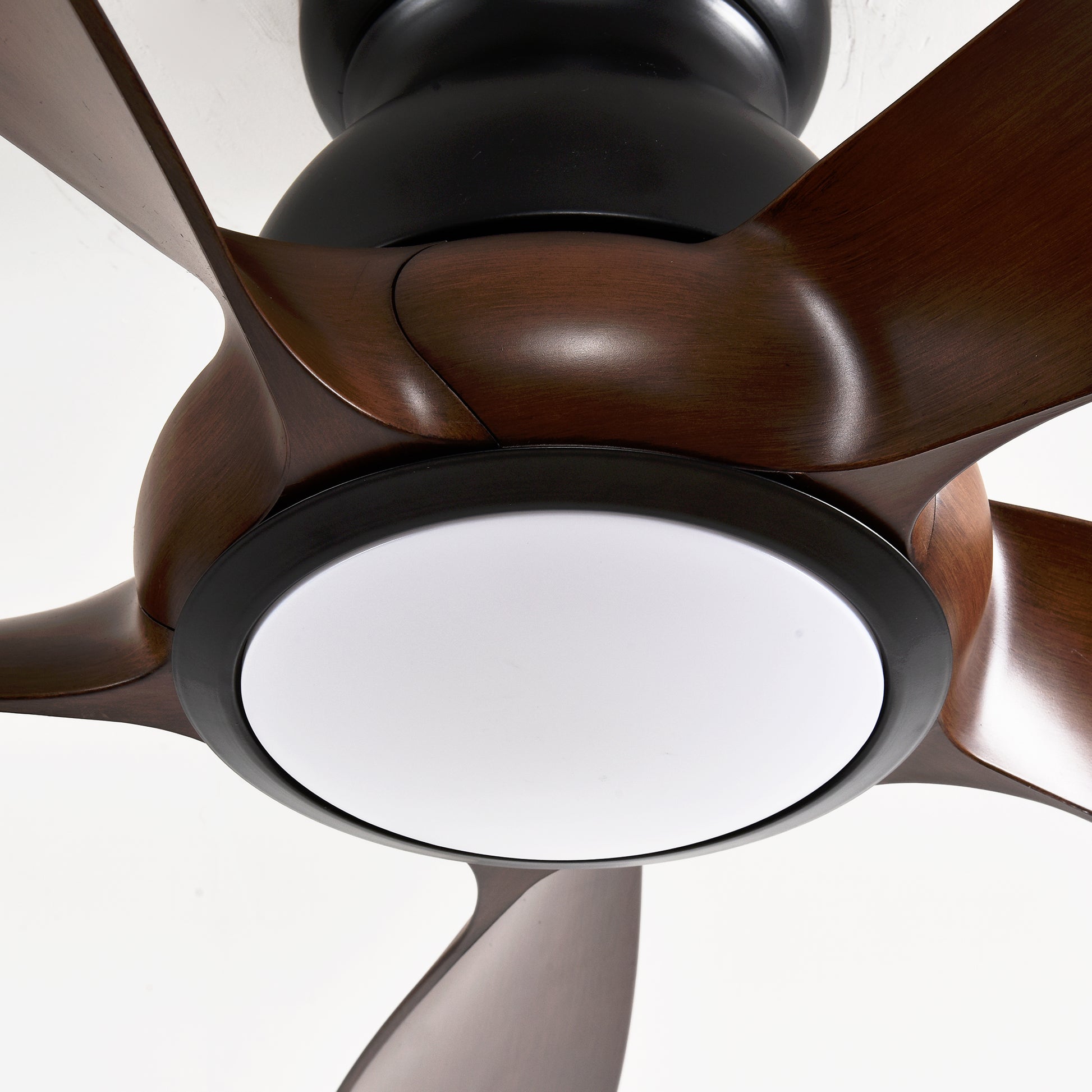 56" Matte Black & Wood Ceiling Fan with Remote - view 18
