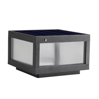 12" Black Solar LED Outdoor Post Cap Light - view 14