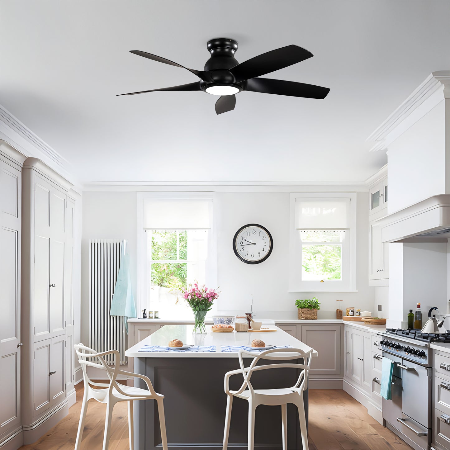 56" Matte Black 5-Blade Ceiling Fan with Remote - view 5