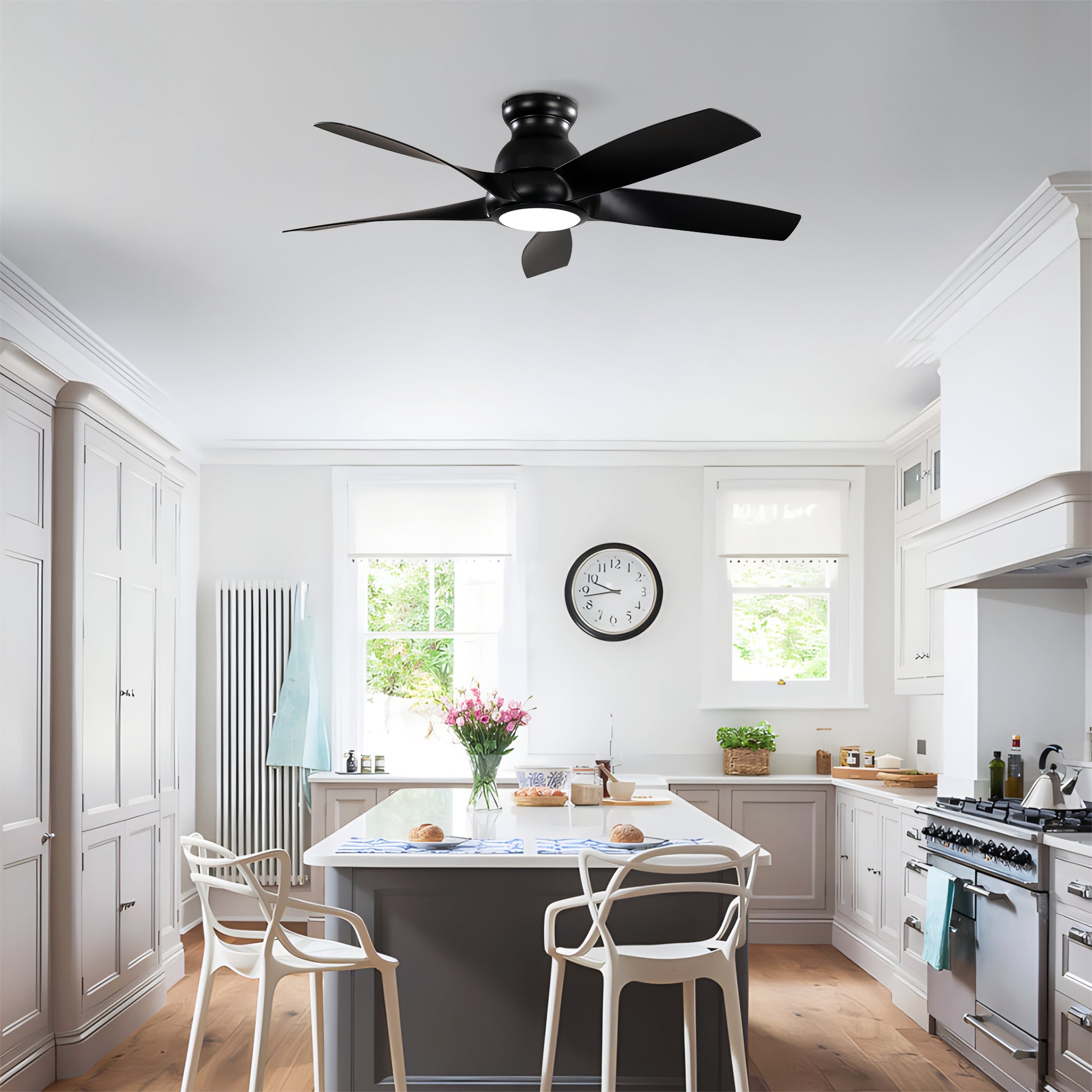 56" Matte Black 5-Blade Ceiling Fan with Remote - view 5
