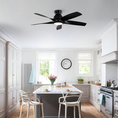 56" Matte Black 5-Blade Ceiling Fan with Remote - view 5