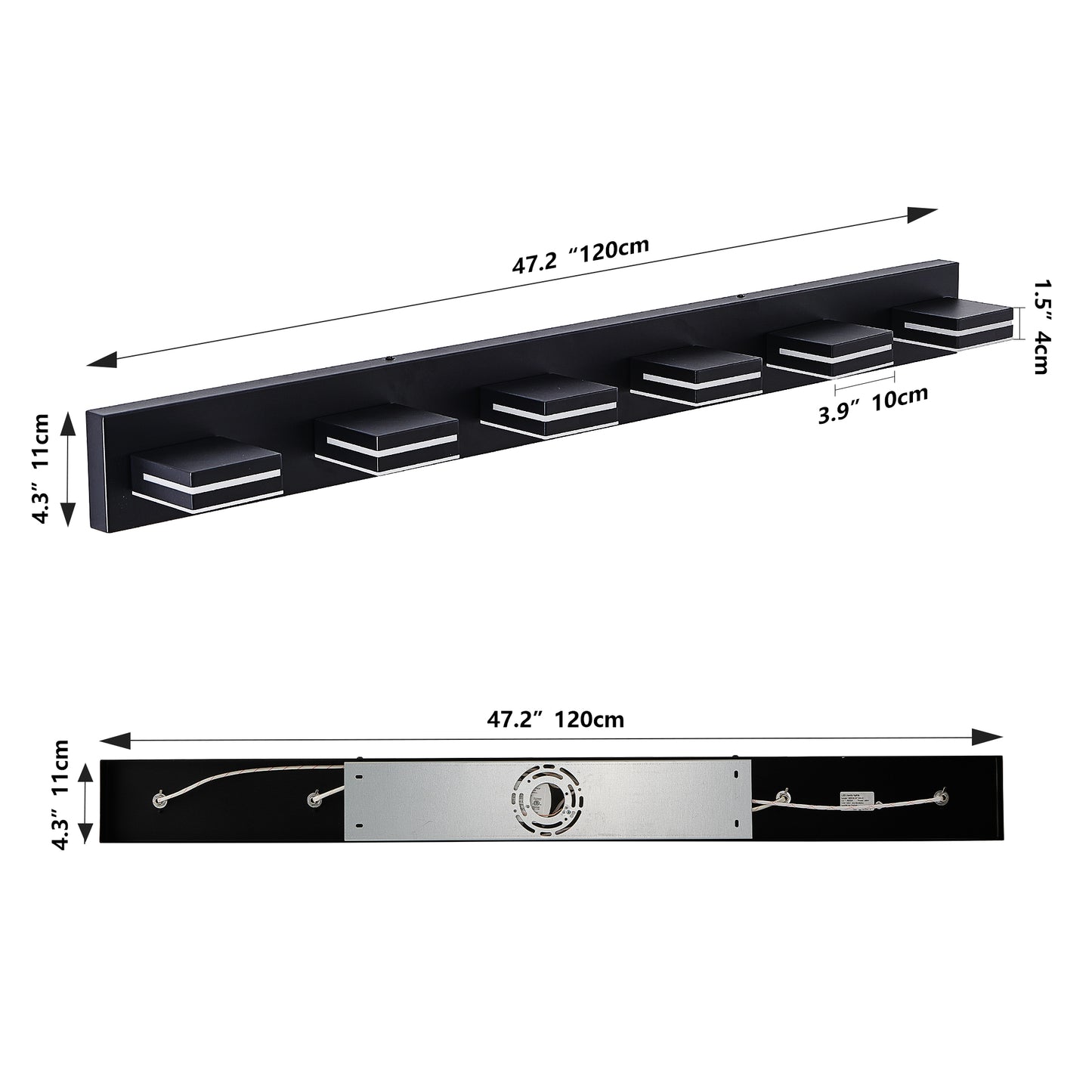 6-Light Black Minimalist LED Vanity Light - view 9