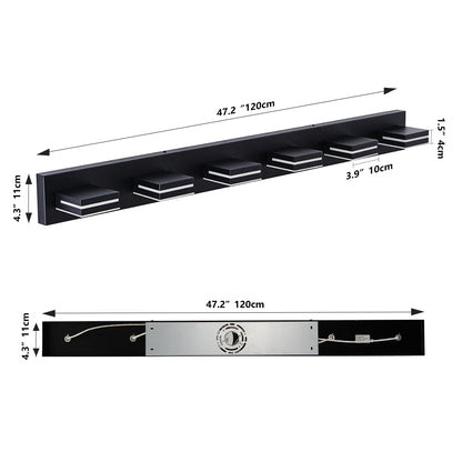 6-Light Black Minimalist LED Vanity Light - view 9