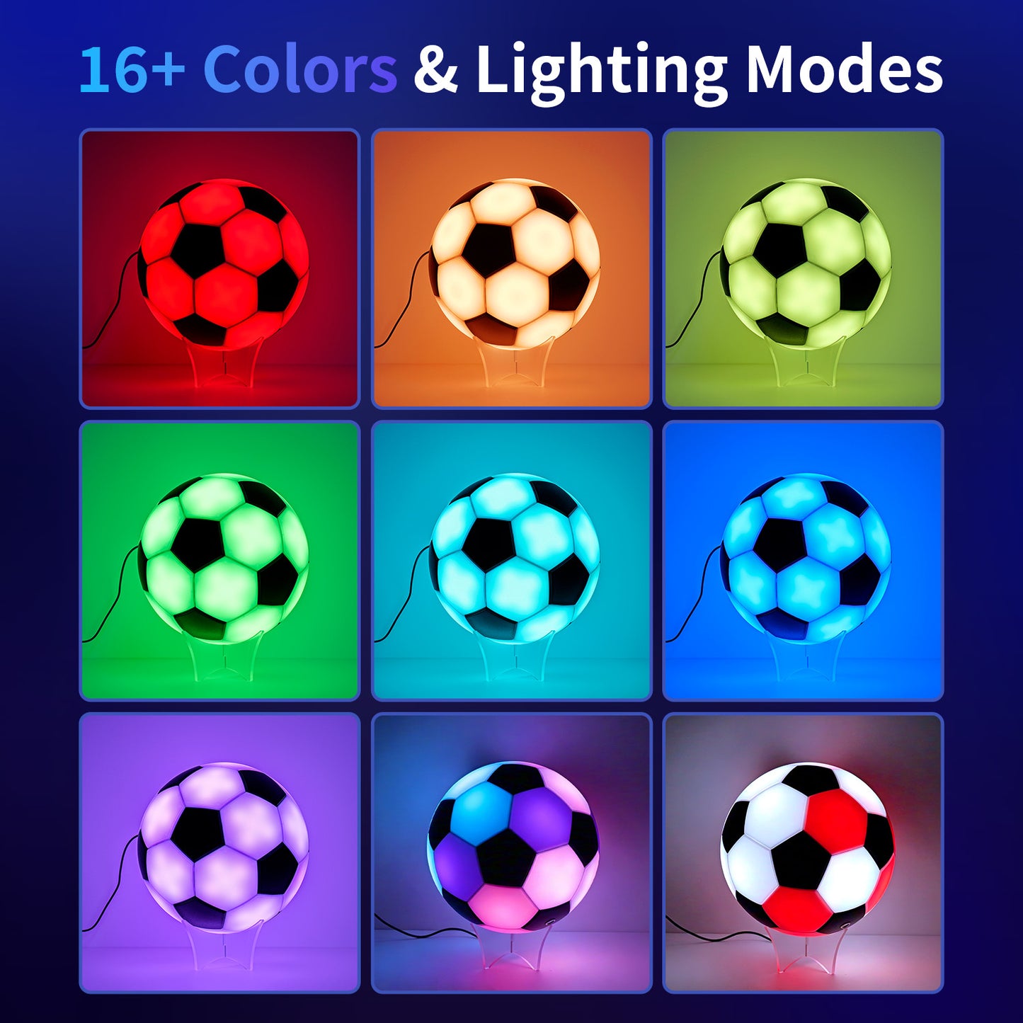RGB Soccer Ball Night Light with Remote - view 5