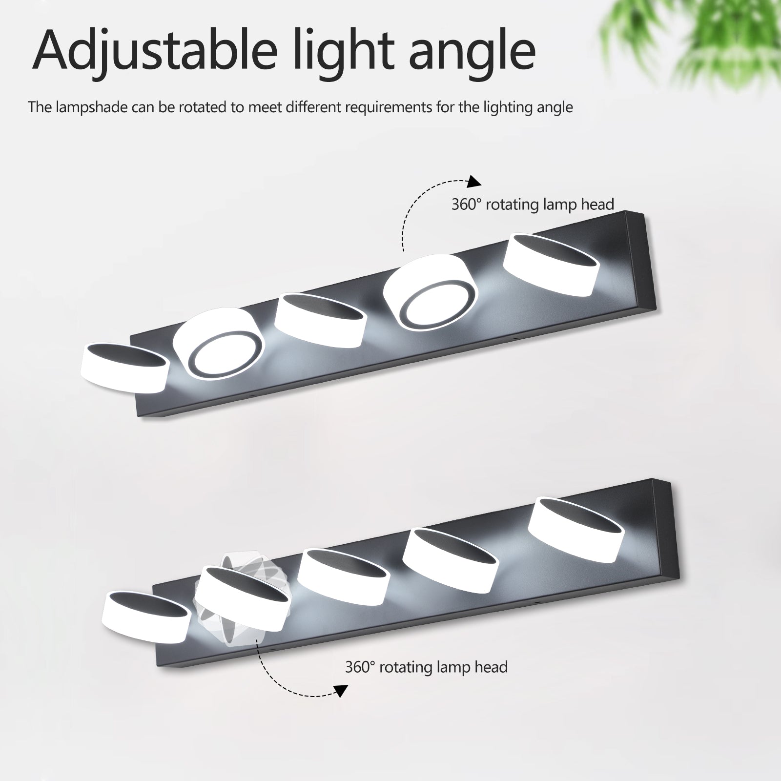 37" 5-Light Black LED Vanity Wall Light - view 11