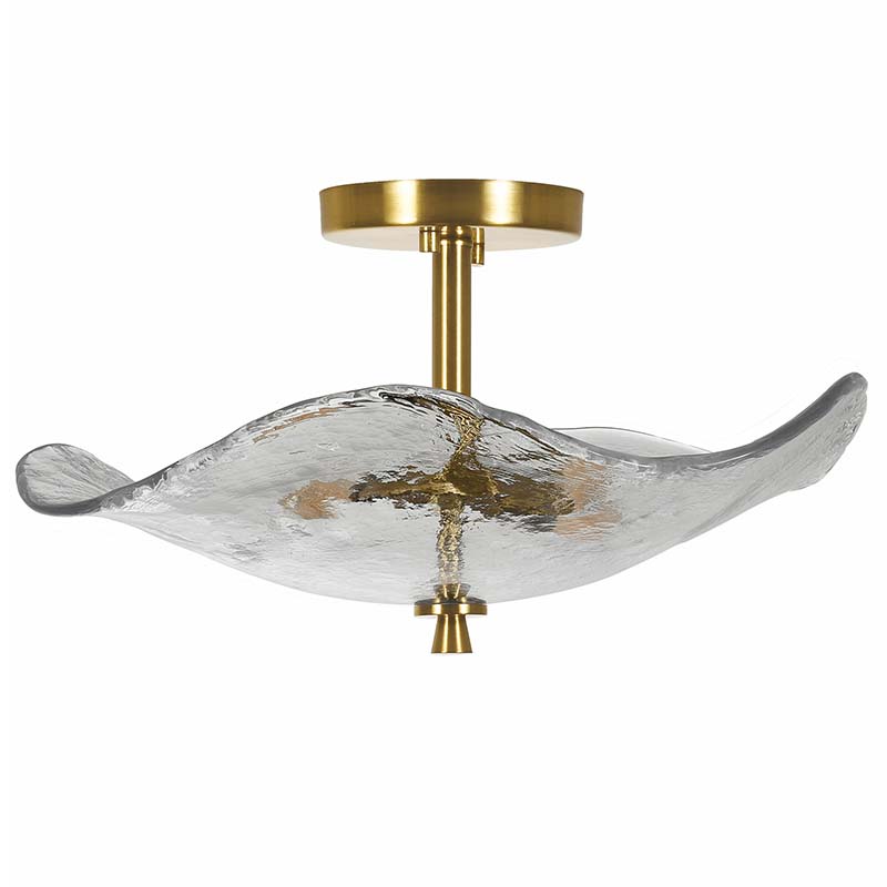 16.5" 2-Light Gold Glass Semi Flush Mount Ceiling Light - view 10