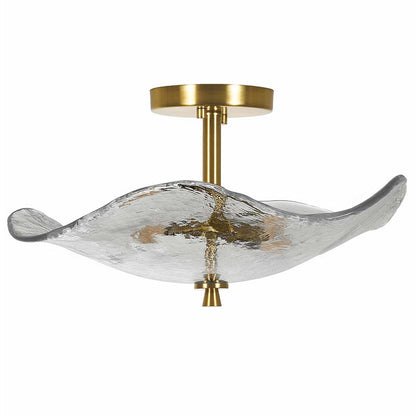 16.5" 2-Light Gold Glass Semi Flush Mount Ceiling Light - view 10