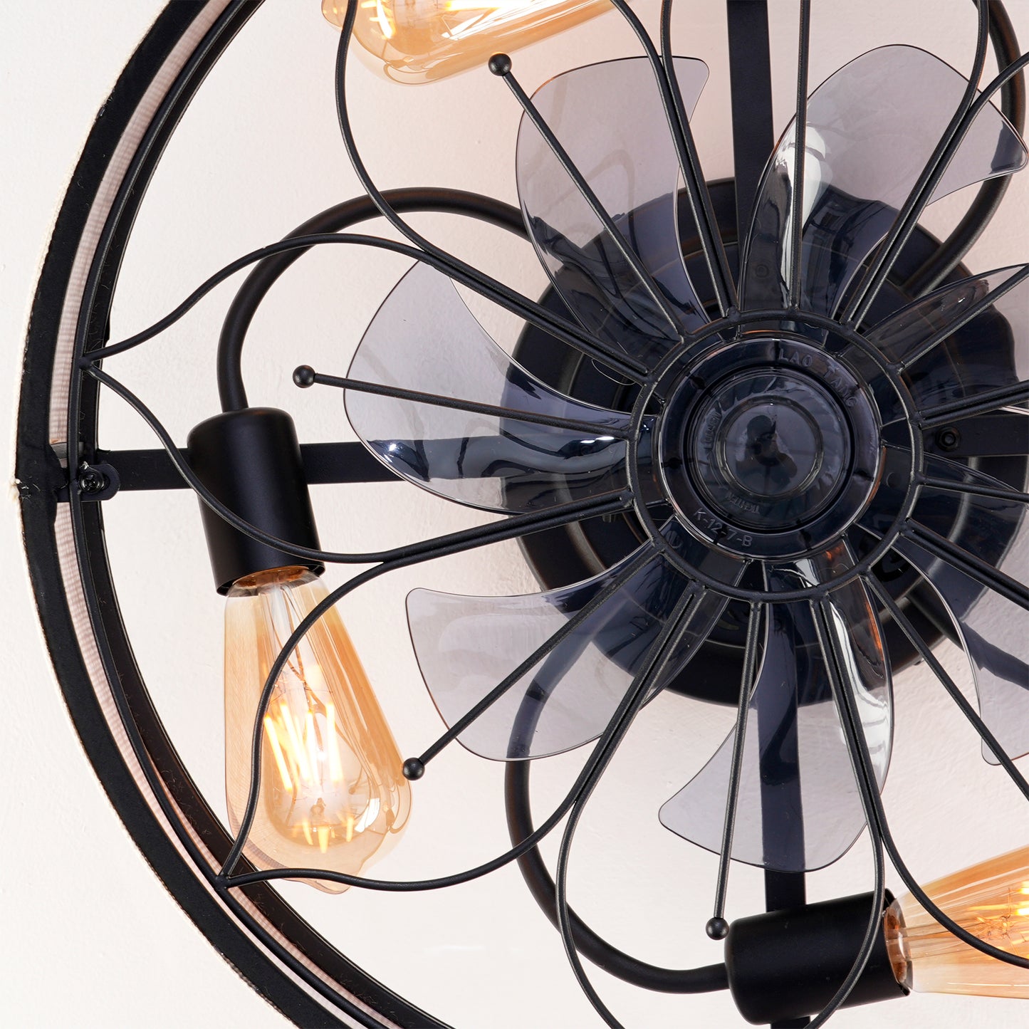 20" Lotus Fabric Farmhouse Bladeless Ceiling Fan with Remote - view 19
