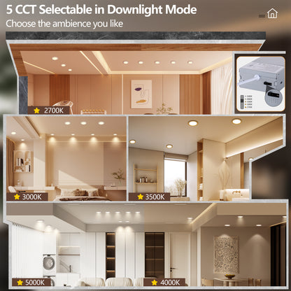 6" White Ultra-Thin LED Recessed Light, 6-Pack - view 2