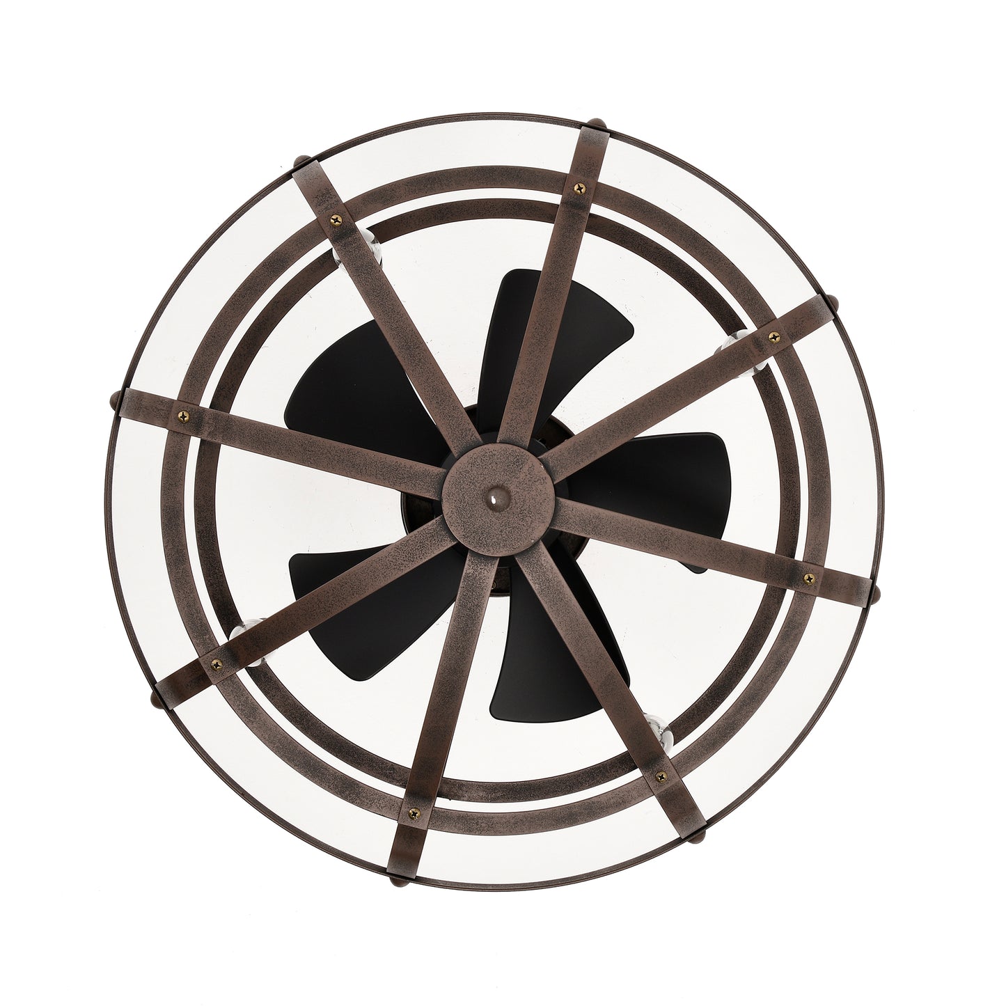 20.63" Rust Red Caged Ceiling Fan with Remote - view 16
