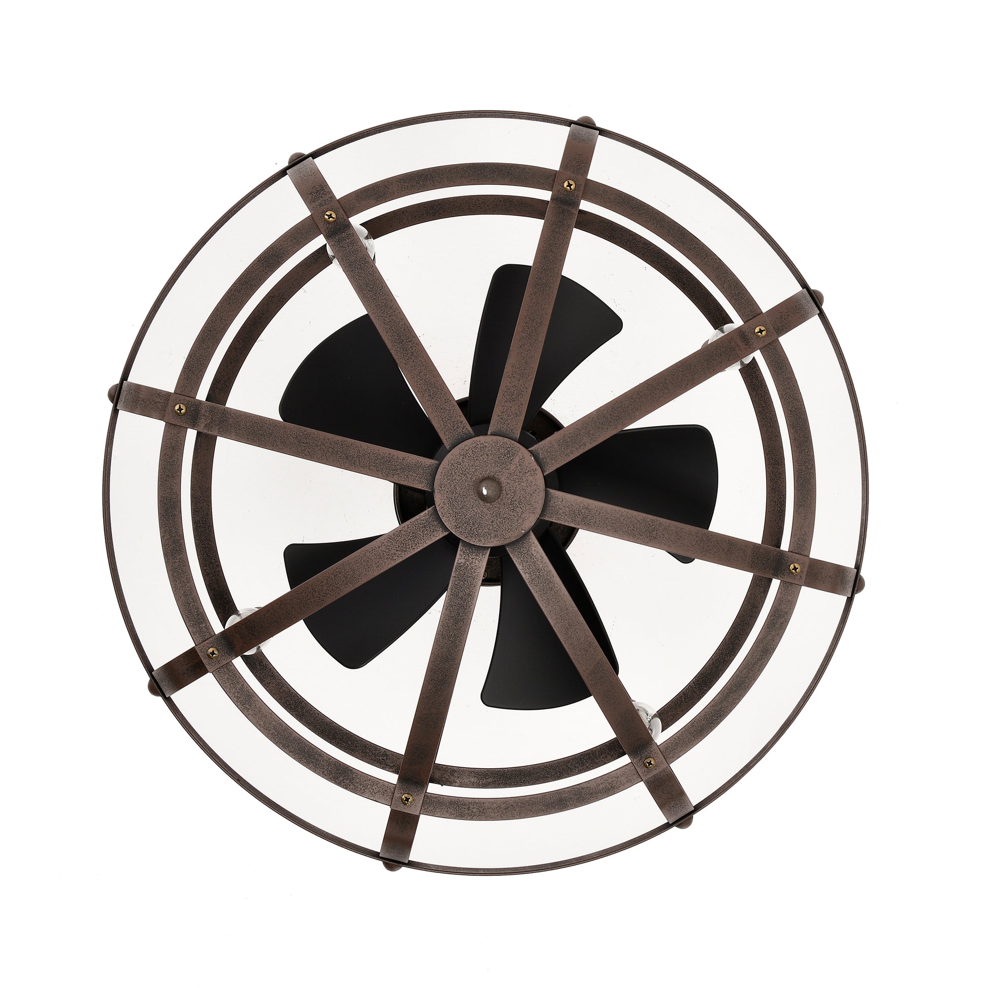 20.63" Rust Red Caged Ceiling Fan with Remote - view 16