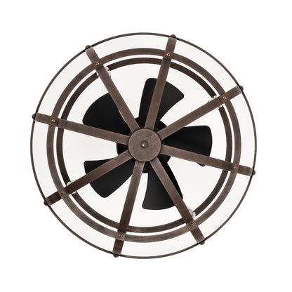 20.63" Rust Red Caged Ceiling Fan with Remote - view 16