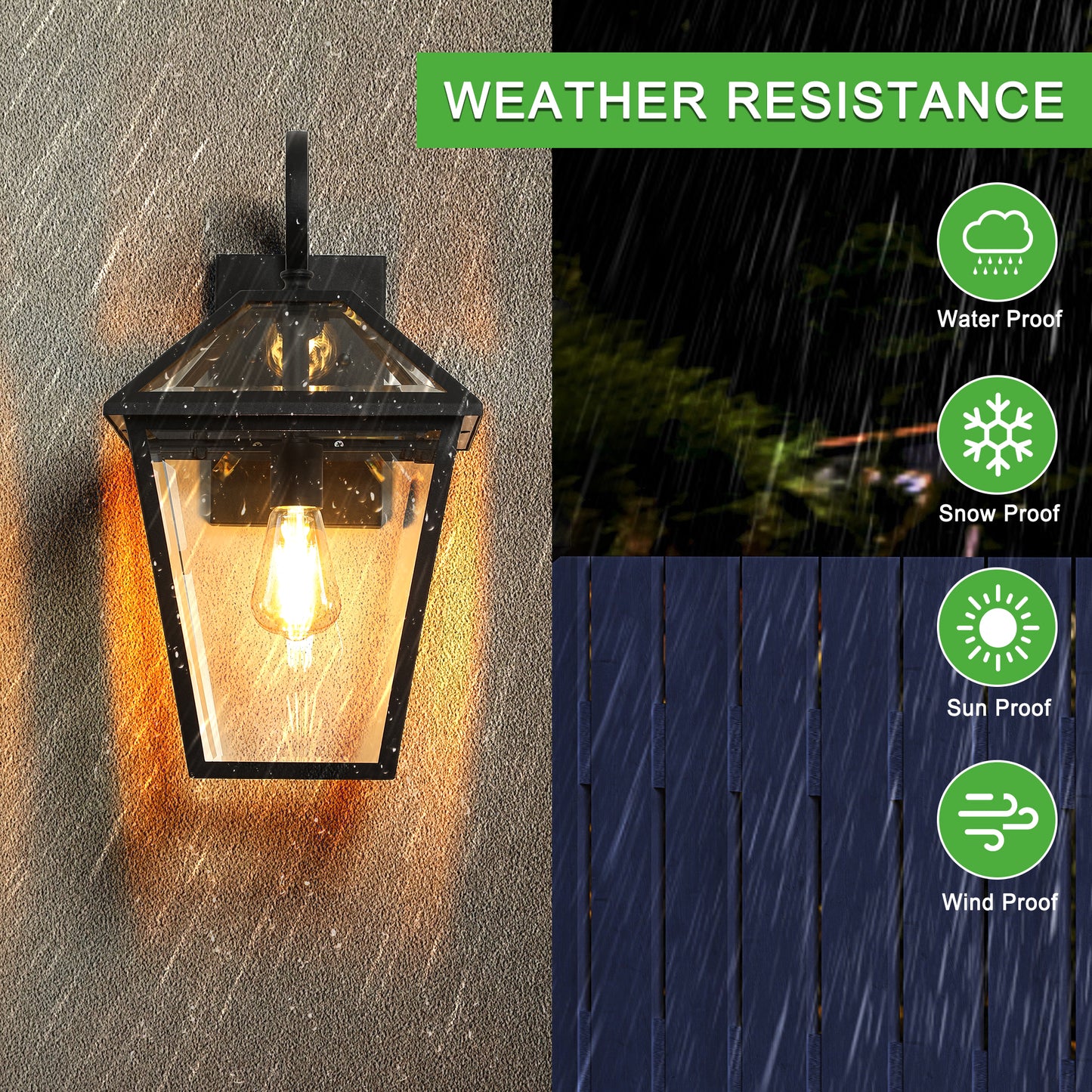 10" Black Outdoor Wall Lantern with Clear Glass, Set of 2 - view 5