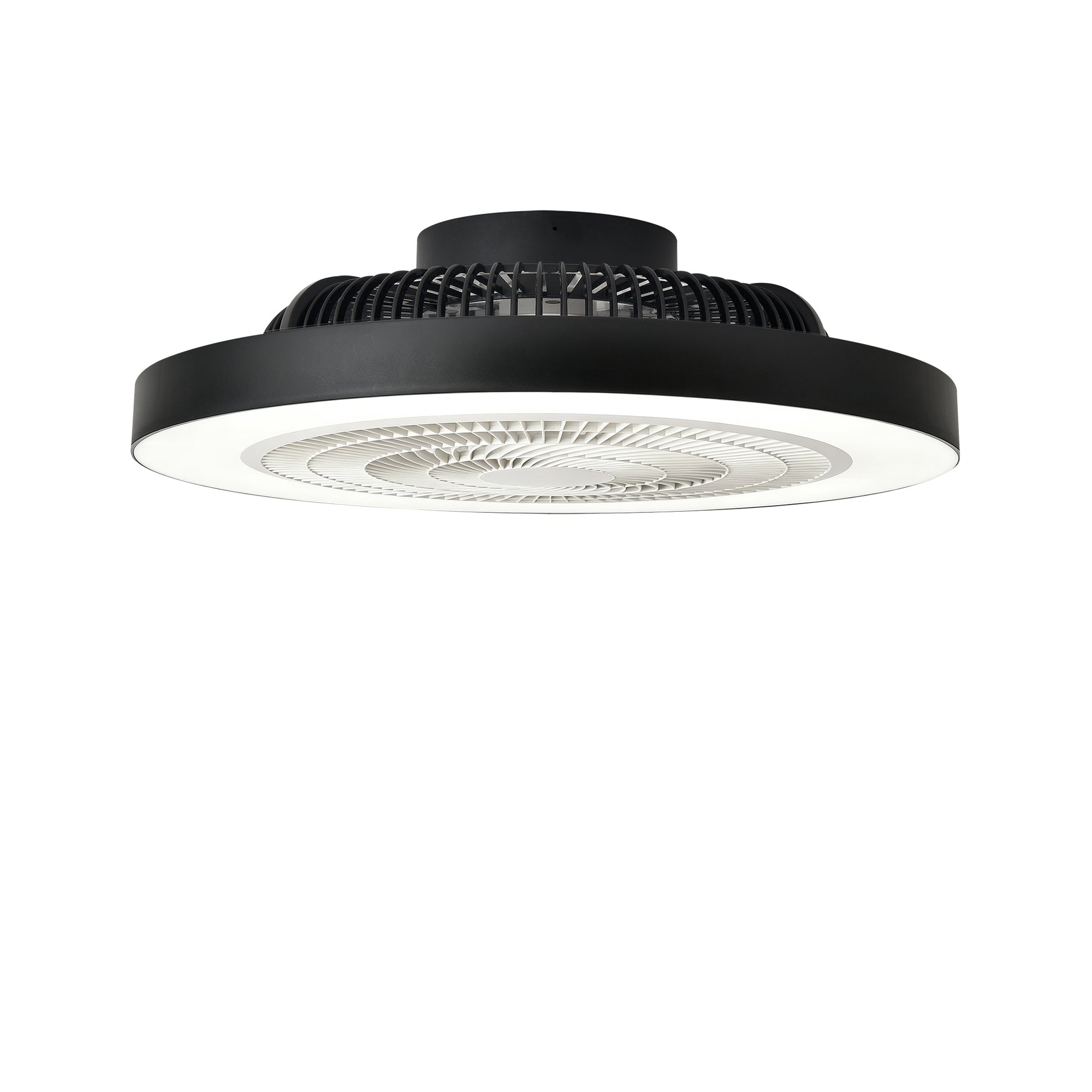 Matte Black Flush Mount Ceiling Fan with Dimmable LED - view 19