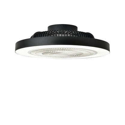 Matte Black Flush Mount Ceiling Fan with Dimmable LED - view 19