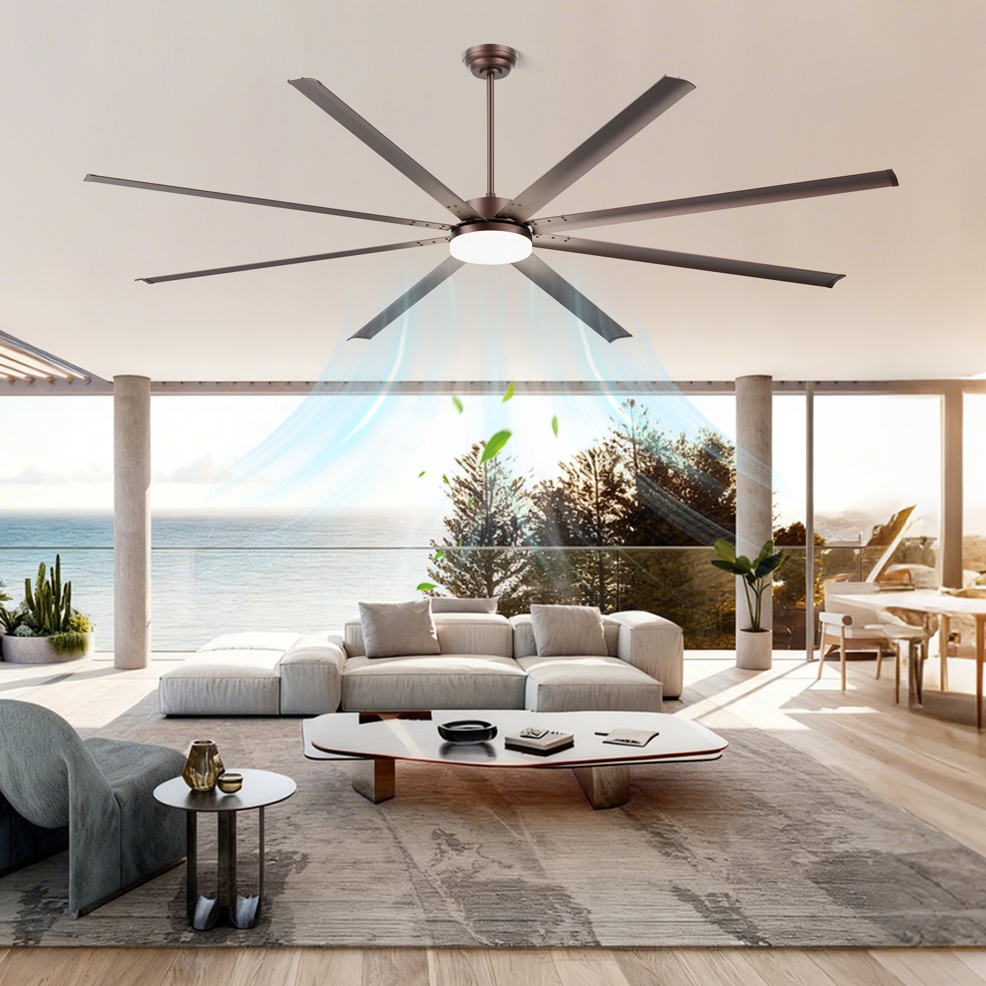 96" Coffee Industrial Ceiling Fan with Remote - view 3