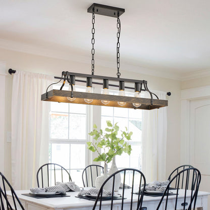 34" Black & Gold Vintage 5-Light Chandelier - view 5